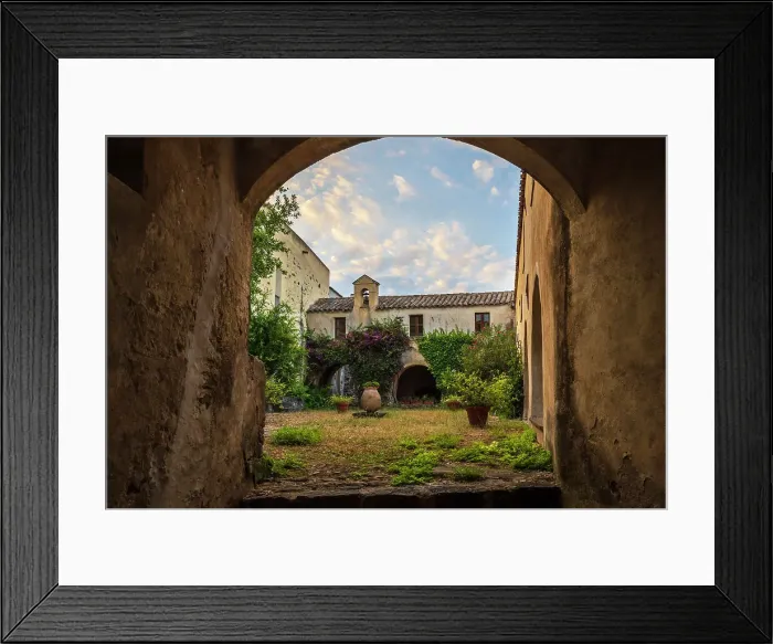 Framed Print : Europe, Italy, Sardinia. A view into a courtyard of Orosei Framed Print : Europe, Italy, Sardinia. A view into a courtyard of Orosei