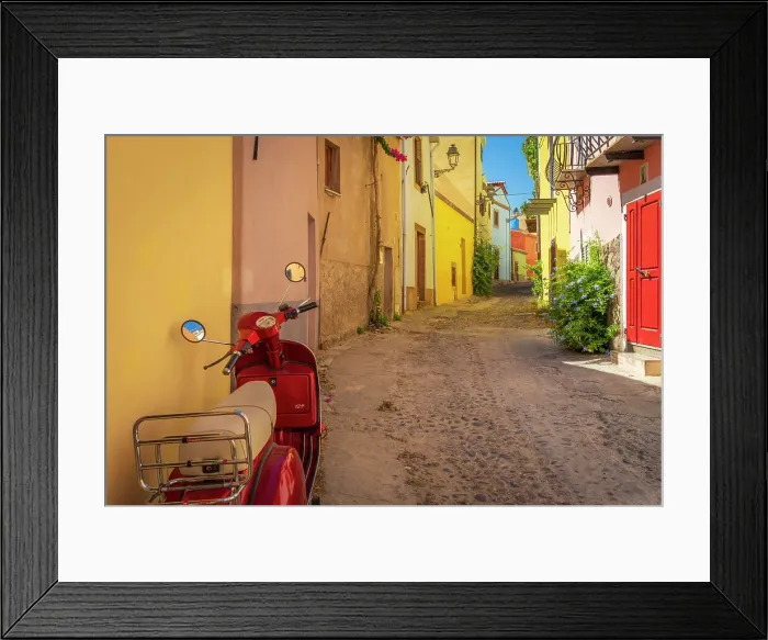 Framed Print : Europe, Italy, Sardinia. Bosa, a beautiful street scenery Framed Print : Europe, Italy, Sardinia. Bosa, a beautiful street scenery