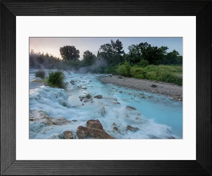 Framed Print : Italy, Tuscany, Saturnia thermal bath, Cascate del Mulino waterfall, hot water Framed Print : Italy, Tuscany, Saturnia thermal bath, Cascate del Mulino waterfall, hot water