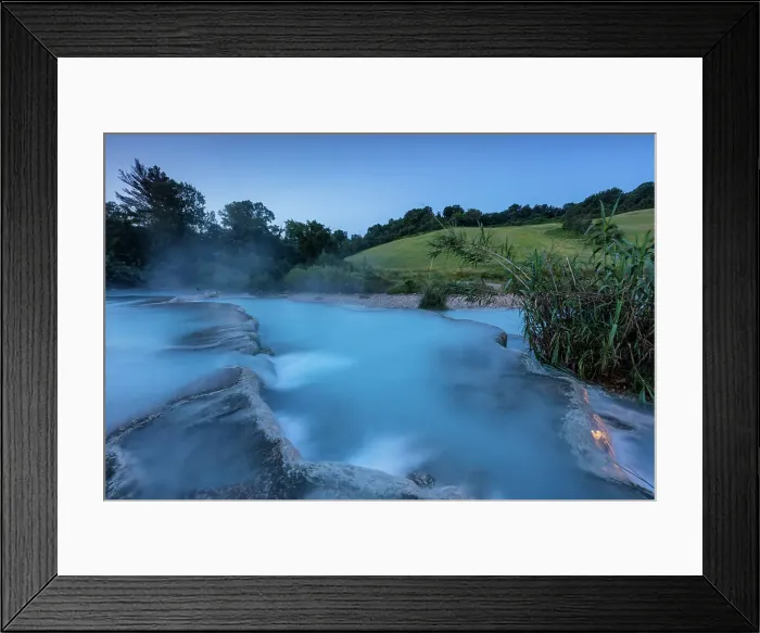 Framed Print : Italy, Tuscany, Saturnia thermal bath, Cascate del Mulino waterfall, hot water Framed Print : Italy, Tuscany, Saturnia thermal bath, Cascate del Mulino waterfall, hot water
