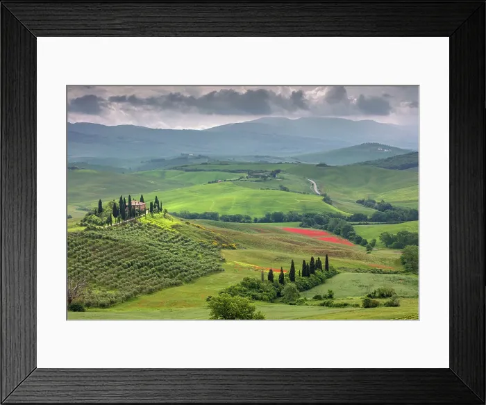 Framed Print : Italy, Tuscany, Crete landscape, estate near San Quirico d Orcia Framed Print : Italy, Tuscany, Crete landscape, estate near San Quirico d Orcia
