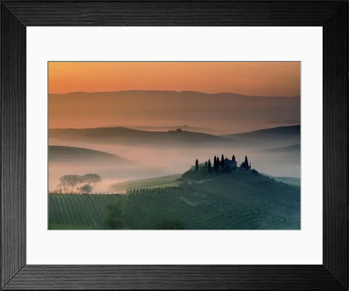 Framed Print : Italy, Tuscany, Crete landscape, estate near San Quirico d Orcia Framed Print : Italy, Tuscany, Crete landscape, estate near San Quirico d Orcia