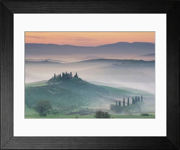 Framed Print : Italy, Tuscany, Crete landscape, estate near San Quirico d Orcia Framed Print : Italy, Tuscany, Crete landscape, estate near San Quirico d Orcia