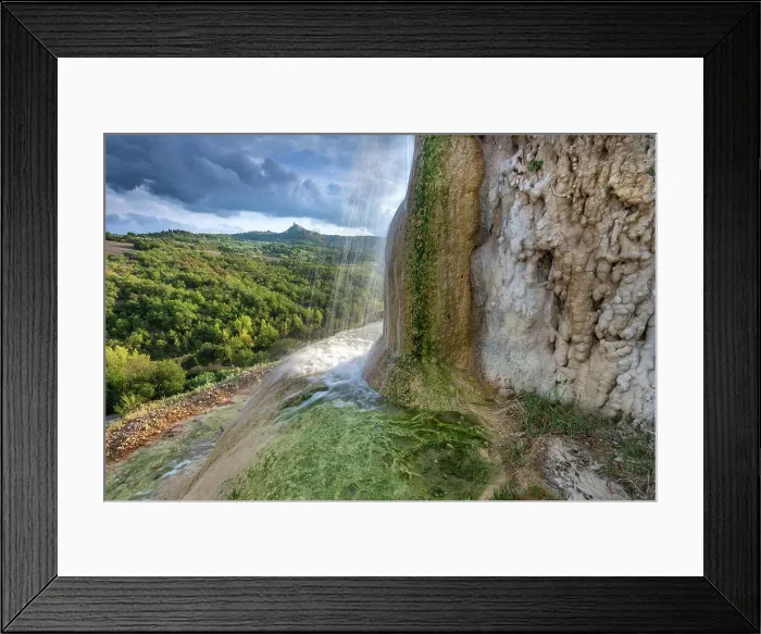 Framed Print : Italy, Tuscany, hot spring, waterfall, near Bagno Vignoni thermal bath Framed Print : Italy, Tuscany, hot spring, waterfall, near Bagno Vignoni thermal bath