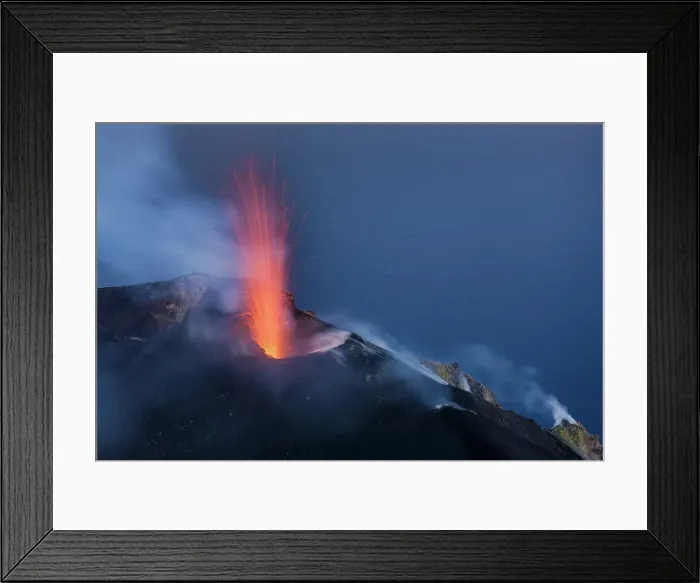 Framed Print : Italy, Aeolian Islands, Mediterranean Sea, Stromboli volcano, volcanic eruption Framed Print : Italy, Aeolian Islands, Mediterranean Sea, Stromboli volcano, volcanic eruption