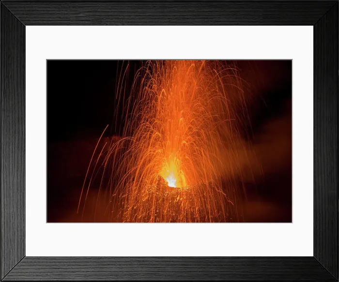 Framed Print : Italy, Aeolian Islands, Mediterranean Sea, Stromboli volcano, volcanic eruption Framed Print : Italy, Aeolian Islands, Mediterranean Sea, Stromboli volcano, volcanic eruption