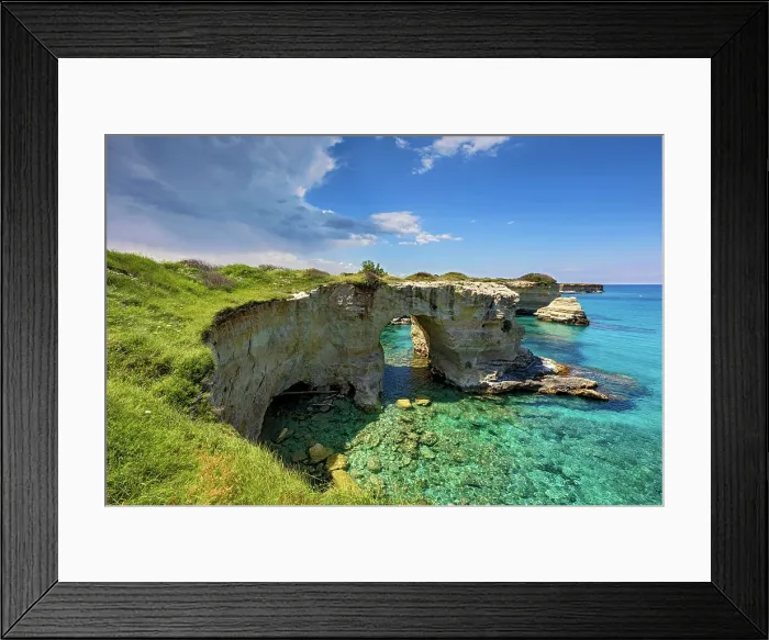 Framed Print : Italy, Apuglia, Italian Adriatic coast, near Sant Andrea village, cliffs Framed Print : Italy, Apuglia, Italian Adriatic coast, near Sant Andrea village, cliffs