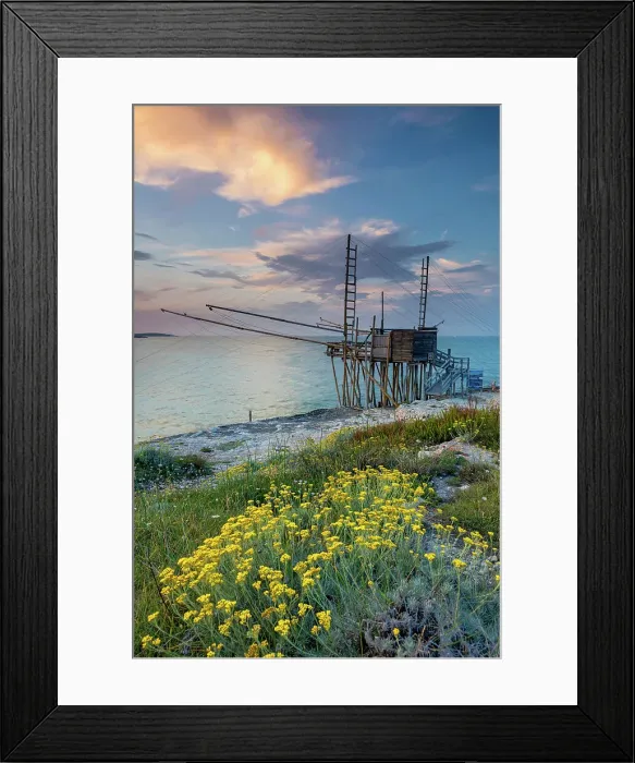 Framed Print : Italy, Apuglia, Italian Adriatic coast, near Vieste town, Trabucco fishing huts Framed Print : Italy, Apuglia, Italian Adriatic coast, near Vieste town, Trabucco fishing huts