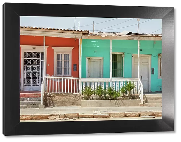 Colorful houses in Puerto Eten, Chiclayo, Lambayeque, Peru