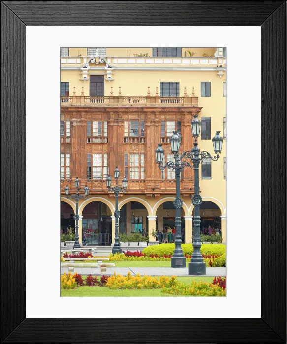 Framed Print : Colonial buildings in the Plaza de Armas of Lima, Peru. Lima is also known as the City of the Kings'and was declared UNESCO World Heritage site in 1988 Framed Print : Colonial buildings in the Plaza de Armas of Lima, Peru. Lima is also known as the City of the Kings'and was declared UNESCO World Heritage site in 1988