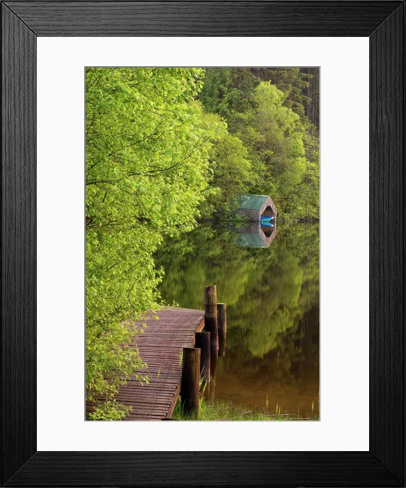 Framed Print : Pier on shore of Loch Ard, Aberfoyle, Stirling, Perthshire, Scotland, UK Framed Print : Pier on shore of Loch Ard, Aberfoyle, Stirling, Perthshire, Scotland, UK