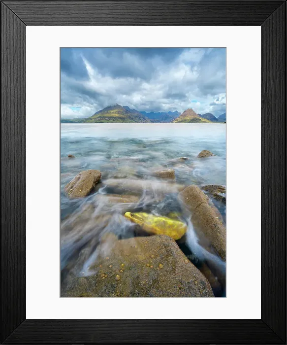 Framed Print : Seascape with view of Black Cuillin Mountains, Elgol, Isle of Skye, Scottish Highlands, Scotland, UK Framed Print : Seascape with view of Black Cuillin Mountains, Elgol, Isle of Skye, Scottish Highlands, Scotland, UK