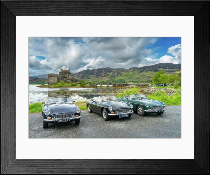 Framed Print : Vintage cars parked at Eilean Donan Castle, Scottish Highlands, Scotland, UK Framed Print : Vintage cars parked at Eilean Donan Castle, Scottish Highlands, Scotland, UK