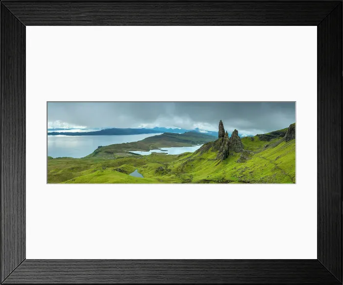 Framed Print : Old Man of Storr rock formation with Loch Leathan, Isle of Skye, Scottish Highlands, Scotland, UK Framed Print : Old Man of Storr rock formation with Loch Leathan, Isle of Skye, Scottish Highlands, Scotland, UK