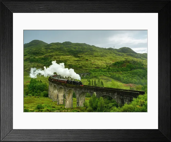 Framed Print : Jacobite steam train crossing Glenfinnan Viaduct, Glenfinnan, Inverness-shire, Scottish Highlands, Scotland, UK Framed Print : Jacobite steam train crossing Glenfinnan Viaduct, Glenfinnan, Inverness-shire, Scottish Highlands, Scotland, UK