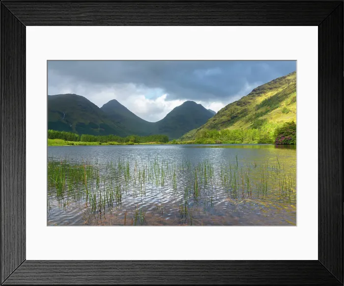 Framed Print : Grass on shore of Lochan Urr, Glencoe, Scottish Highlands, Scotland, UK Framed Print : Grass on shore of Lochan Urr, Glencoe, Scottish Highlands, Scotland, UK