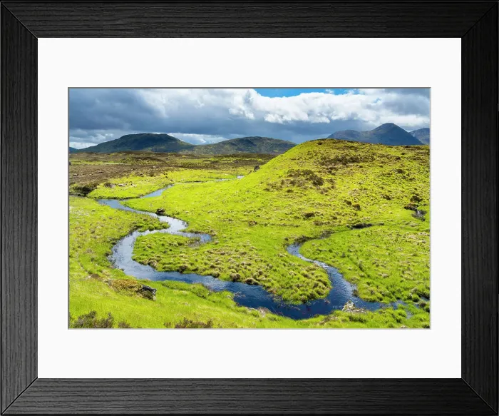 Framed Print : Winding stream near Loch Ba, Glencoe, Scottish Highlands, Scotland, UK Framed Print : Winding stream near Loch Ba, Glencoe, Scottish Highlands, Scotland, UK