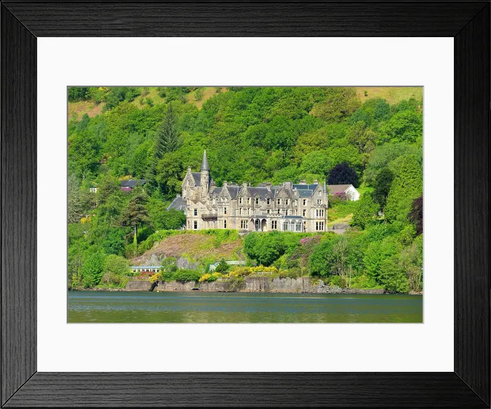 Framed Print : Loch Awe Hotel on shore of Loch Awe on sunny day, Argyll And Bute, Scotland, UK Framed Print : Loch Awe Hotel on shore of Loch Awe on sunny day, Argyll And Bute, Scotland, UK