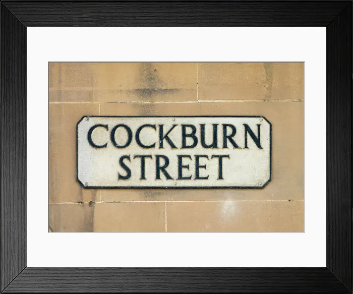 Framed Print : Cockburn Street sign on wall, UNESCO, Old Town, Edinburgh, Lothian, Scotland, UK Framed Print : Cockburn Street sign on wall, UNESCO, Old Town, Edinburgh, Lothian, Scotland, UK