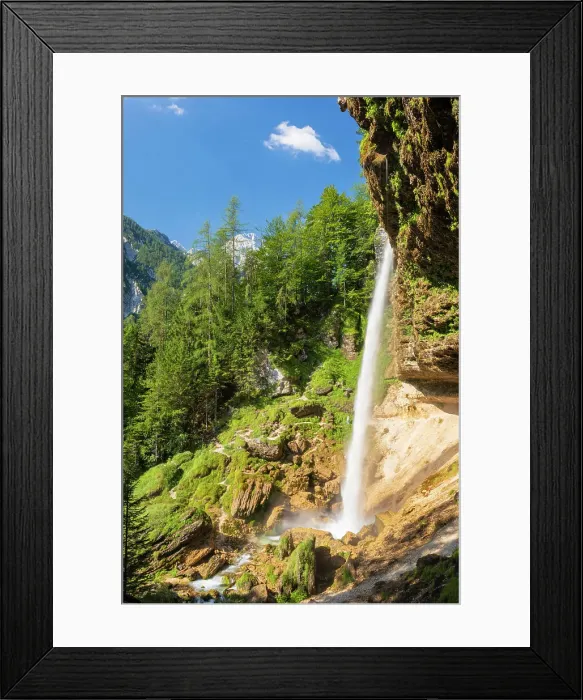 Framed Print : Slovenia, Gorenjska Region, Mojstrana. The waterfall, Slap Pericnik, in the Vrata Valley