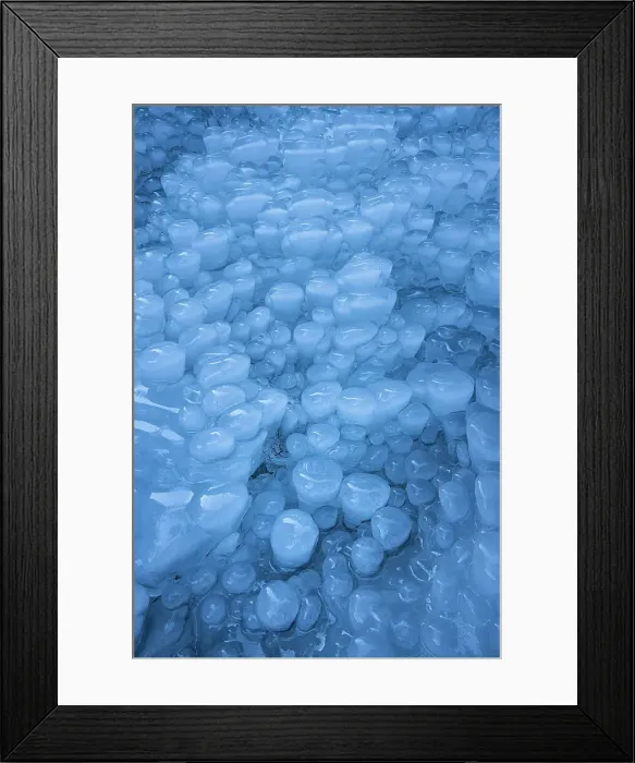 Framed Print : Ice formations below frozen waterfall, Julian Alps, Slovenia