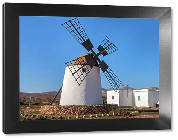 Spain, Canary Islands, Fuerteventura, Molino de Llanos de la Conception, windmill