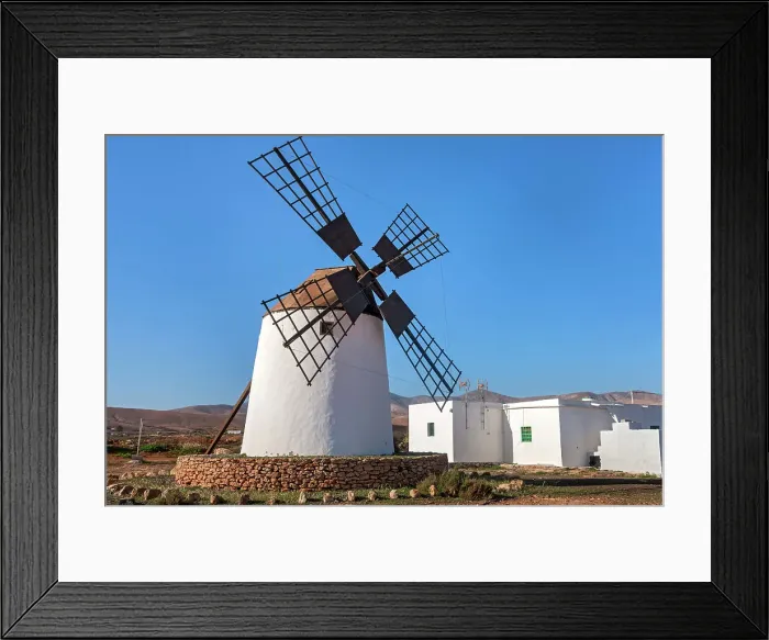 Framed Print : Spain, Canary Islands, Fuerteventura, Molino de Llanos de la Conception, windmill Framed Print : Spain, Canary Islands, Fuerteventura, Molino de Llanos de la Conception, windmill