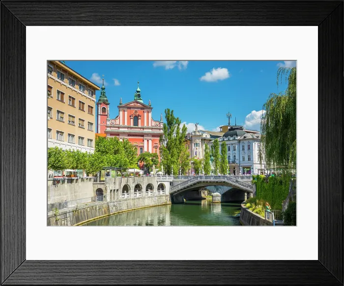 Framed Print : Franciscan Church of the Annunciation, Ljubljanica river, Ljubljana, Slovenia Framed Print : Franciscan Church of the Annunciation, Ljubljanica river, Ljubljana, Slovenia