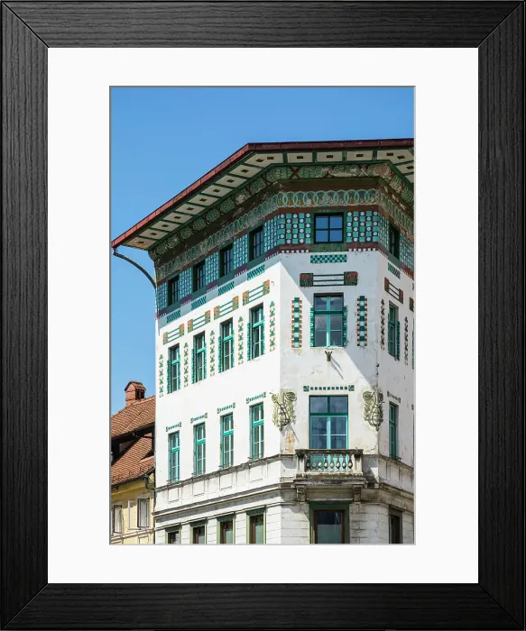 Framed Print : Hauptmann House, Preseren Square, Ljubljana, Slovenia