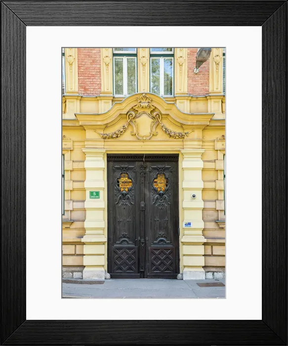 Framed Print : Door in old town of Ljubljana, Slovenia