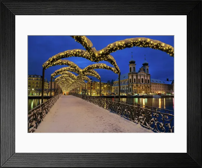 Framed Print : Switzerland, Canton Lucerne, Christmas lights Framed Print : Switzerland, Canton Lucerne, Christmas lights
