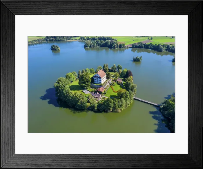 Framed Print : Switzerland, Canton Lucerne, Mauensee lake, Castle Island Framed Print : Switzerland, Canton Lucerne, Mauensee lake, Castle Island
