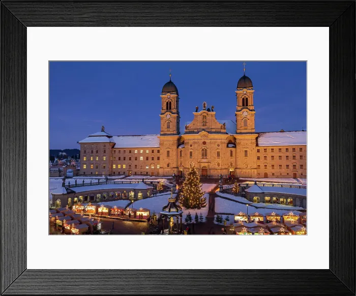 Framed Print : Switzerland, Canton of Schwyz, Einsiedeln, Einsiedeln Abbey Benedictine monastery and Christmas market Framed Print : Switzerland, Canton of Schwyz, Einsiedeln, Einsiedeln Abbey Benedictine monastery and Christmas market