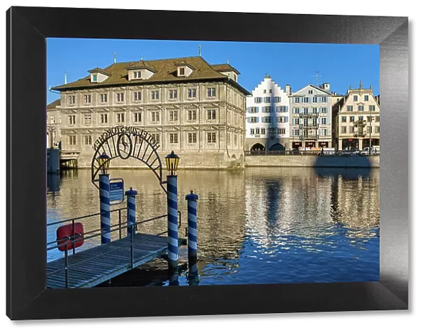 Switzerland, Canton Zurich, Zurich, Limmat river, city hall