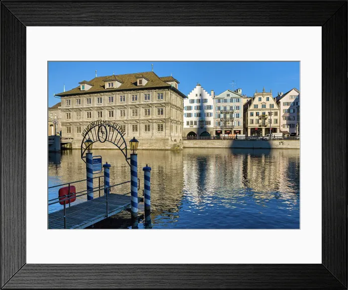 Framed Print : Switzerland, Canton Zurich, Zurich, Limmat river, city hall Framed Print : Switzerland, Canton Zurich, Zurich, Limmat river, city hall
