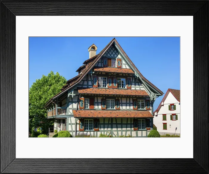 Framed Print : Switzerland, Canton of Thurgau, half-timbered-house Framed Print : Switzerland, Canton of Thurgau, half-timbered-house