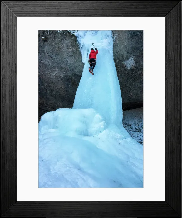 Framed Print : Switzerland, Canton Zurich, Tosstal, frozen waterfall, ice climbing Framed Print : Switzerland, Canton Zurich, Tosstal, frozen waterfall, ice climbing