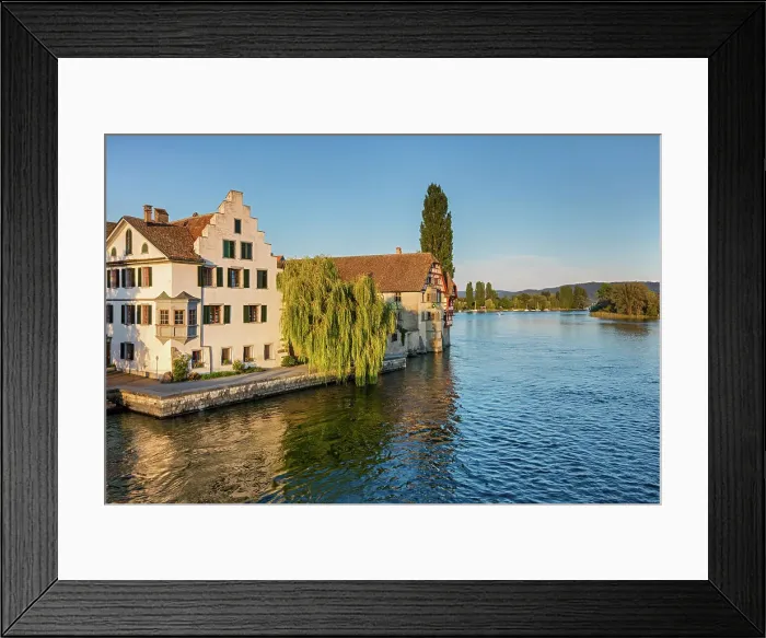 Framed Print : Switzerland, Canton of Schaffhausen, medieval town, Rhine river Framed Print : Switzerland, Canton of Schaffhausen, medieval town, Rhine river