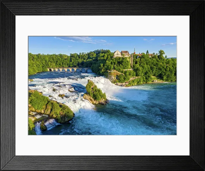 Framed Print : Switzerland, Schaffhausen, Canton Zurich, Rhine river, waterfall, Laufen castle Framed Print : Switzerland, Schaffhausen, Canton Zurich, Rhine river, waterfall, Laufen castle