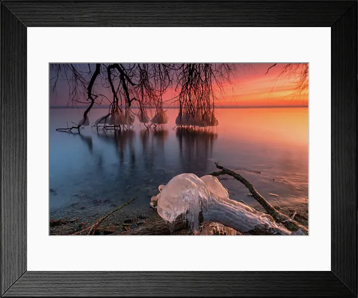 Framed Print : Switzerland, Canton of Thurgau, Lake Constance, ice sculpture, morning light Framed Print : Switzerland, Canton of Thurgau, Lake Constance, ice sculpture, morning light
