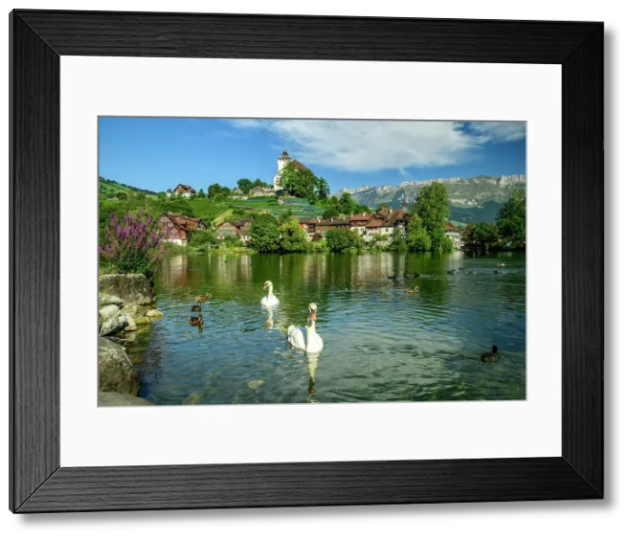 Framed Print : Switzerland, St. Gallen, Werdenberg and lake Framed Print : Switzerland, St. Gallen, Werdenberg and lake