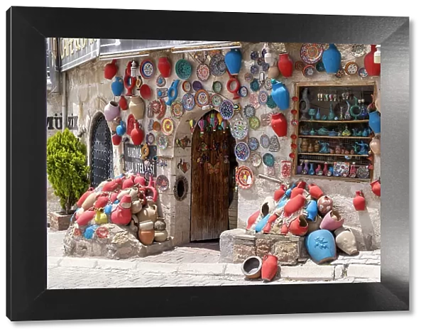 A colourful Pottery shop, Avanos, Cappadocia, Nevsehir Province, Central Anatolia, Turkey