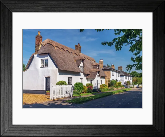 Framed Print : UK, England, Cambridgeshire, Elsworth, Traditional thatched cottage Framed Print : UK, England, Cambridgeshire, Elsworth, Traditional thatched cottage