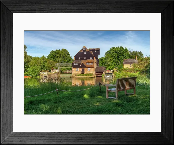 Framed Print : UK, England, Cambridgeshire, Houghton, River Great Ouse, Houghton Mill