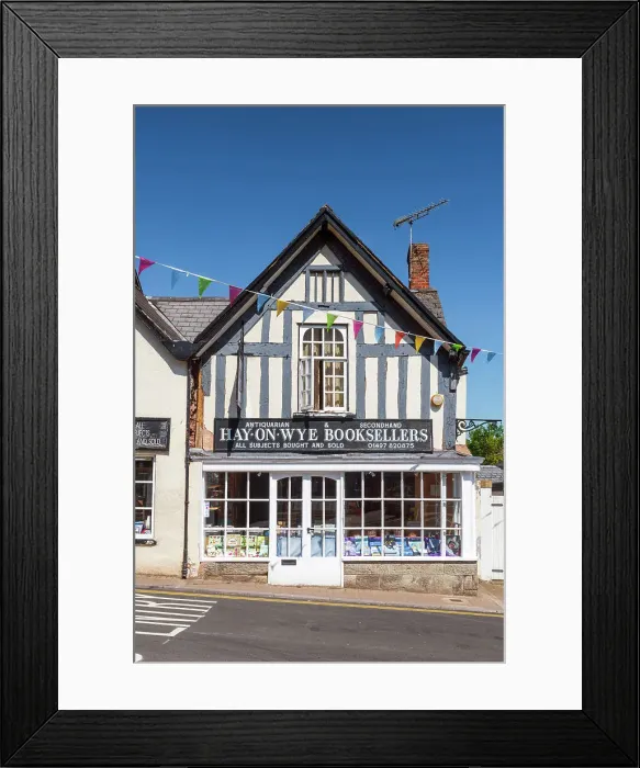 Framed Print : UK, Wales, Powys, Hay-on-Wye, Hay-on-Wye Booksellers bookshop