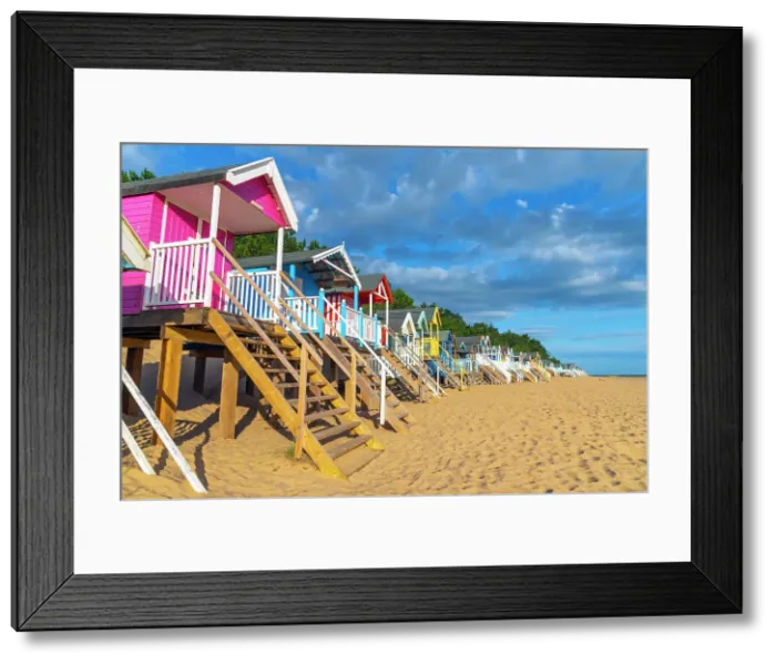 Framed Print : UK, England, Norfolk, Wells-next-the-Sea, Traditional Beach Huts Framed Print : UK, England, Norfolk, Wells-next-the-Sea, Traditional Beach Huts