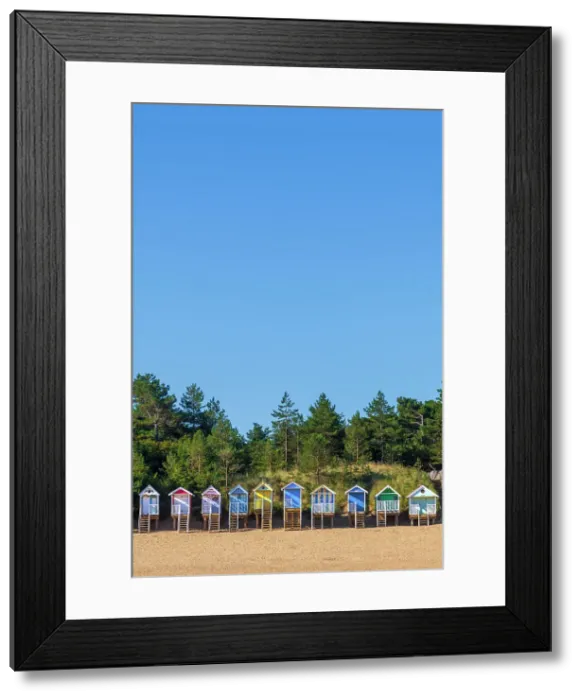 Framed Print : UK, England, Norfolk, Wells-next-the-Sea, Traditional Beach Huts Framed Print : UK, England, Norfolk, Wells-next-the-Sea, Traditional Beach Huts