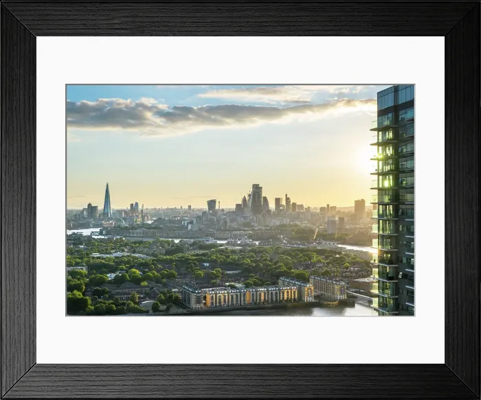 Framed Print : The Shard and London skyline from Canary Wharf, London, England, UK Framed Print : The Shard and London skyline from Canary Wharf, London, England, UK