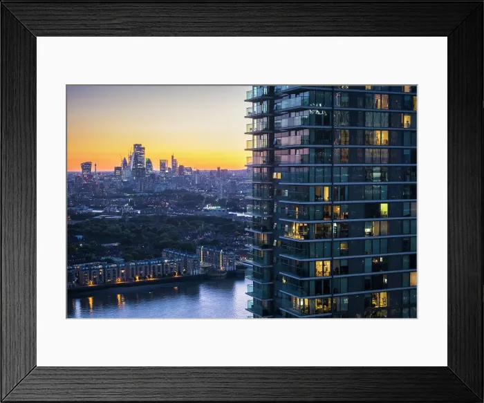 Framed Print : London skyline from Canary Wharf, London, England, UK Framed Print : London skyline from Canary Wharf, London, England, UK