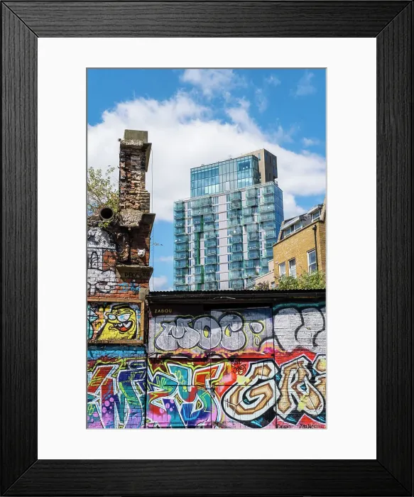 Framed Print : Grafitti near Brick Lane, East End, London, England, UK Framed Print : Grafitti near Brick Lane, East End, London, England, UK